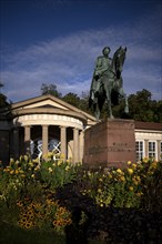 Equestrian statue of King Wilhelm I in front of Großer Kursaal, Königsplatz, Bad Cannstatt,