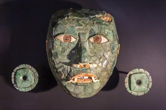 Funeral mask from Calakmul, Late Classic period, Mayan archaeological museum, Fort San Jose,