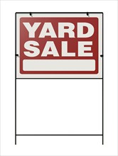 Yard sale real estate yard sign isolated on a white background