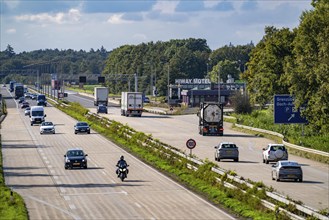 Goch border crossing, A57 motorway, from Germany to the Netherlands, little traffic, North