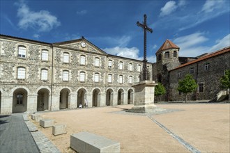 Le Monastier sur Gazeille on the Stevenson trail. Couvent square. Haute Loire. Auvergne-Rhone-Alpes