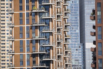 New residential tower blocks in the Katendrecht neighbourhood, Feijenoord district in Rotterdam, on