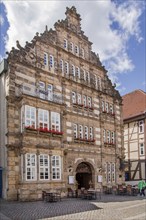 Pied Piper's House on Osterstrasse in the Old Town, Hamelin, Upper Weser, Weser, Weserbergland,