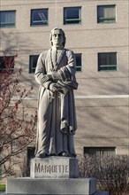 Detroit, Michigan, A statue of Father Jacques Marquette, one of four French explorers who paved the