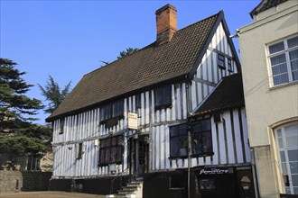 Historic half-timbered building Spice Cottage, Diss, Norfolk, England, UK