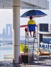 Lifeguard, lifeguard on chair, rooftop pool, swimming pool, Hotel NH Collection The Palm Jumeirah,