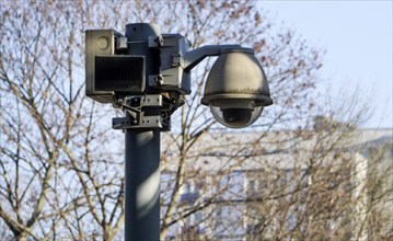 Video surveillance on a building, Berlin, 31/12/2016