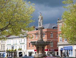 Statue of Thomas Sotheron Estcourt in the Market Place, Devizes, Wiltshire, England, United