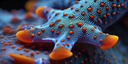 Nano material inspired by gecko feet with intricate patterns and vibrant colors representing