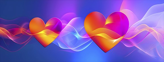 Minimalist heart shape pulsing with vibrant colors, softly expanding and contracting to evoke