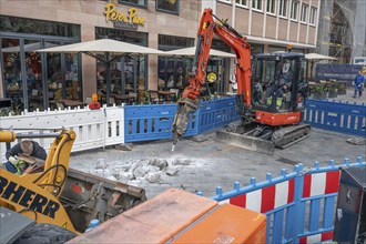 Construction work in the city centre, Nuremberg, Middle Franconia, Bavaria, Germany, Europe