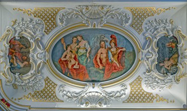 Castle interior ceiling detail Detmold North Rhine-Westphalia Germany