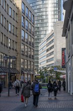 Dortmund, Petergasse, RWE Tower, skyline of the city centre, Germany, Europe