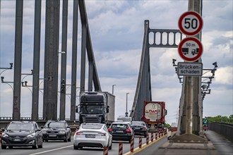 The Krefeld-Uerdingen bridge over the Rhine, between Krefeld and Duisburg, rein belt bridge from