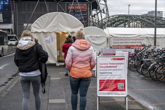 Corona test centre of the city of Cologne, at the main railway station in Cologne, North