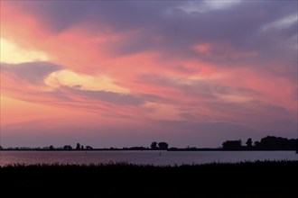 Evening sky at the Baltic Sea near Peenemünde, September, Mecklenburg-Western Pomerania, Germany,