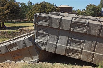 Tigray region, in the stelae park of Axum, Aksum, ancient cemetery of the Axumite kings, broken