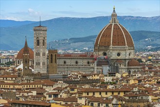 City view from Piazza Michelangelo to Cathedral Santa Marie del Fiore, Duomo, Dome, City view,