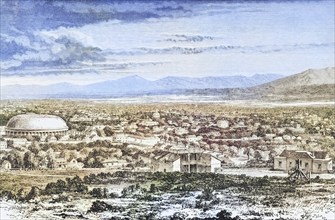 General view of Salt Lake City, Utah, in the 1870s. From American Pictures Drawn With Pen And