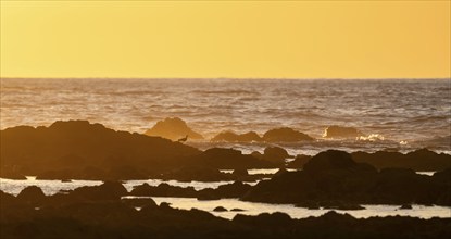 Evening mood, Marino Ballena National Park, coast with waves, South Pacific Ocean, Puntarenas