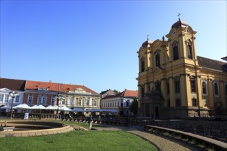 Catholic Cathedral at Piata Unirii, Unification Square, Timisoara, Timisoara, Banat, Romania,