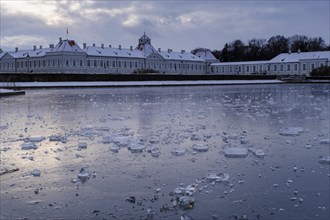 Nymphenburg Palace in winter, Munich, Upper Bavaria, Bavaria, Germany, Europe