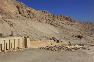 Part of the temple complex, mortuary temple of Hatshepsut, Hatshepsut Temple in Deir el-Bahari on