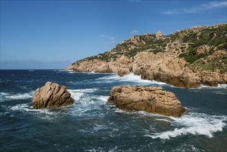 Red rocks by the sea, Costa Paradiso, Sardinia, Italy, Europe