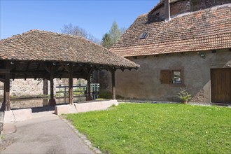 Le Bruch, historic wash house on the Lauter, Wissembourg, Northern Vosges nature park Park, Vosges,