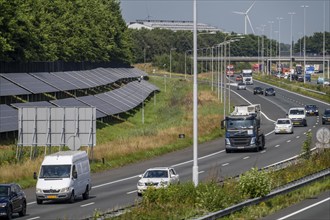 A58 motorway, photovoltaic systems were installed on the slopes to the side of the carriageway, use