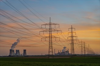 Neurath lignite-fired power station, near Grevenbroich, RWE Power AG, power station units F and G,