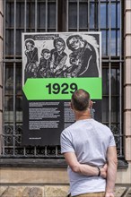 Exhibition information on the windows of the German Historical Museum, Berlin, Germany, Europe