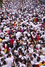 Fan march, from behind, German football fans march to the quarter-final Spain versus Germany, UEFA