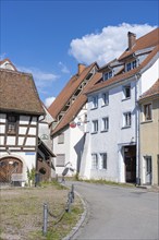 Old medieval houses, half-timbered houses in the centre of Hüfingen, Black Forest-Baarkreis,