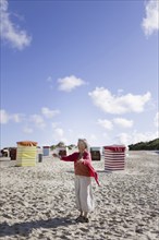 Elderly tourist on the island of Borkum, 22.07.2024