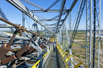 The F60 overburden conveyor bridge visitor mine is located on Bergheider See near the village of