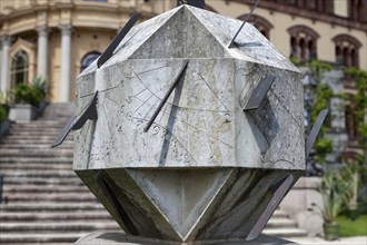 Sundial in the form of a prism from 1844 in front of Schwerin Castle Germany