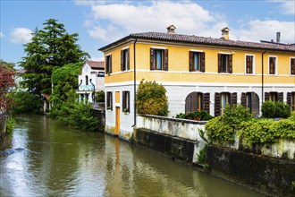 By the river Lemene, medieval old town, Portogruaro, Veneto, Friuli, Italy, Portogruaro, Veneto,