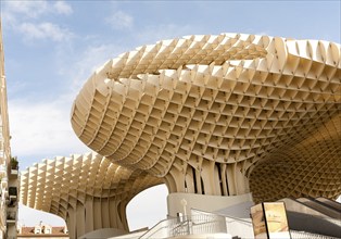 Metropol Parasol wooden structure in Plaza La Encarnación, Seville, Spain, architect Jürgen