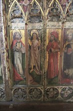 The Transfiguration of Christ, medieval rood screen paintings, St Andrew church, Westhall, Suffolk,