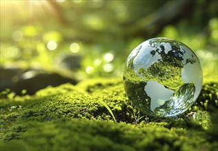 Earth globe, a concept of climate change, global warming and environment preservation, AI generated