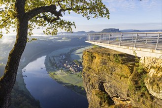 Sunrise in Saxon Switzerland, Rathen, Saxony, Germany, Europe