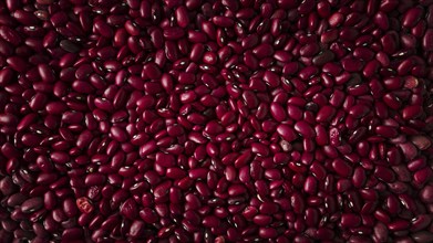 Red beans, close-up, top view, raw, food background