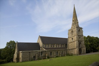 The Railway Village built by GWR to house workers in the 1840s, Swindon, England. St Mark's Church