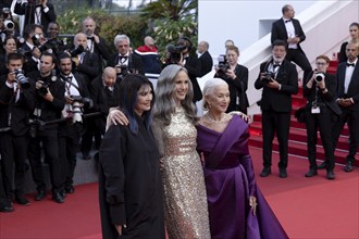 Cannes, France, 24.5.2024: Iris Berben, Andie MacDowell and Dame Helen Mirren at the premiere of La