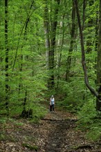 Yankee Springs Twp, Michigan, Susan Newell, 75, hikes on a trail in Yankee Springs Recreation Area