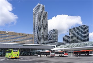 Bus station, public transport connection at The Hague Central Station, Centraal Station,