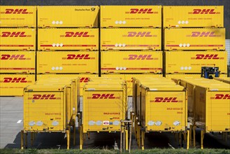 DHL, Deutsche Post, parcel centre, warehouse for freight containers, Krefeld, North