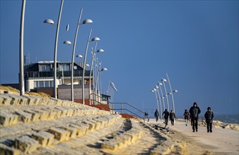 North Sea island of Borkum, waterfront promenade at the western end of the island, East Frisia,