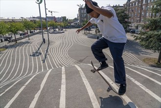 The Nørrebro district in Copenhagen, lively, multicultural and student neighbourhood, Superkilen